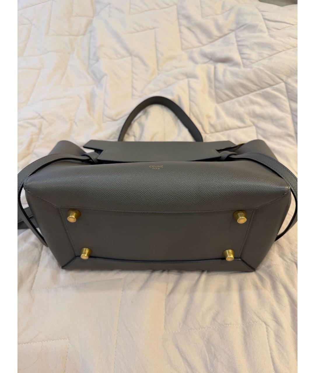 CELINE Серая кожаная сумка через плечо, фото 2