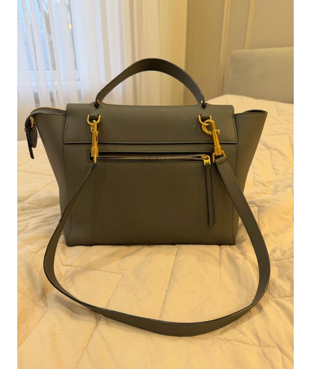 CELINE Серая кожаная сумка через плечо, фото 3