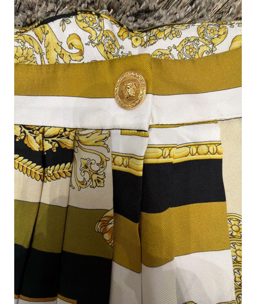 VERSACE Мульти шелковая юбка мини, фото 4