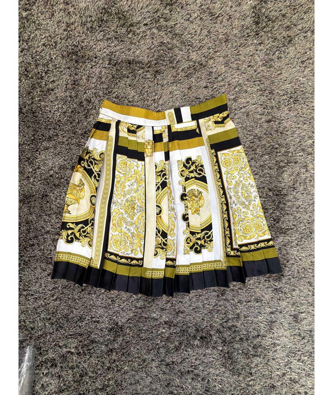 VERSACE Мульти шелковая юбка мини, фото 2