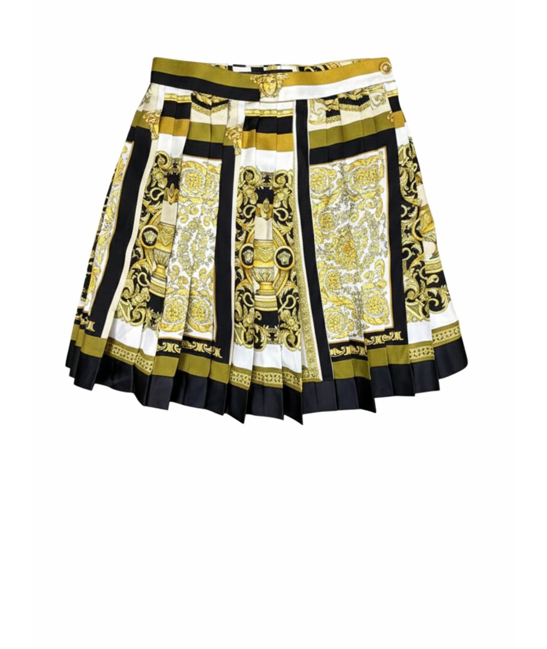 VERSACE Мульти шелковая юбка мини, фото 1