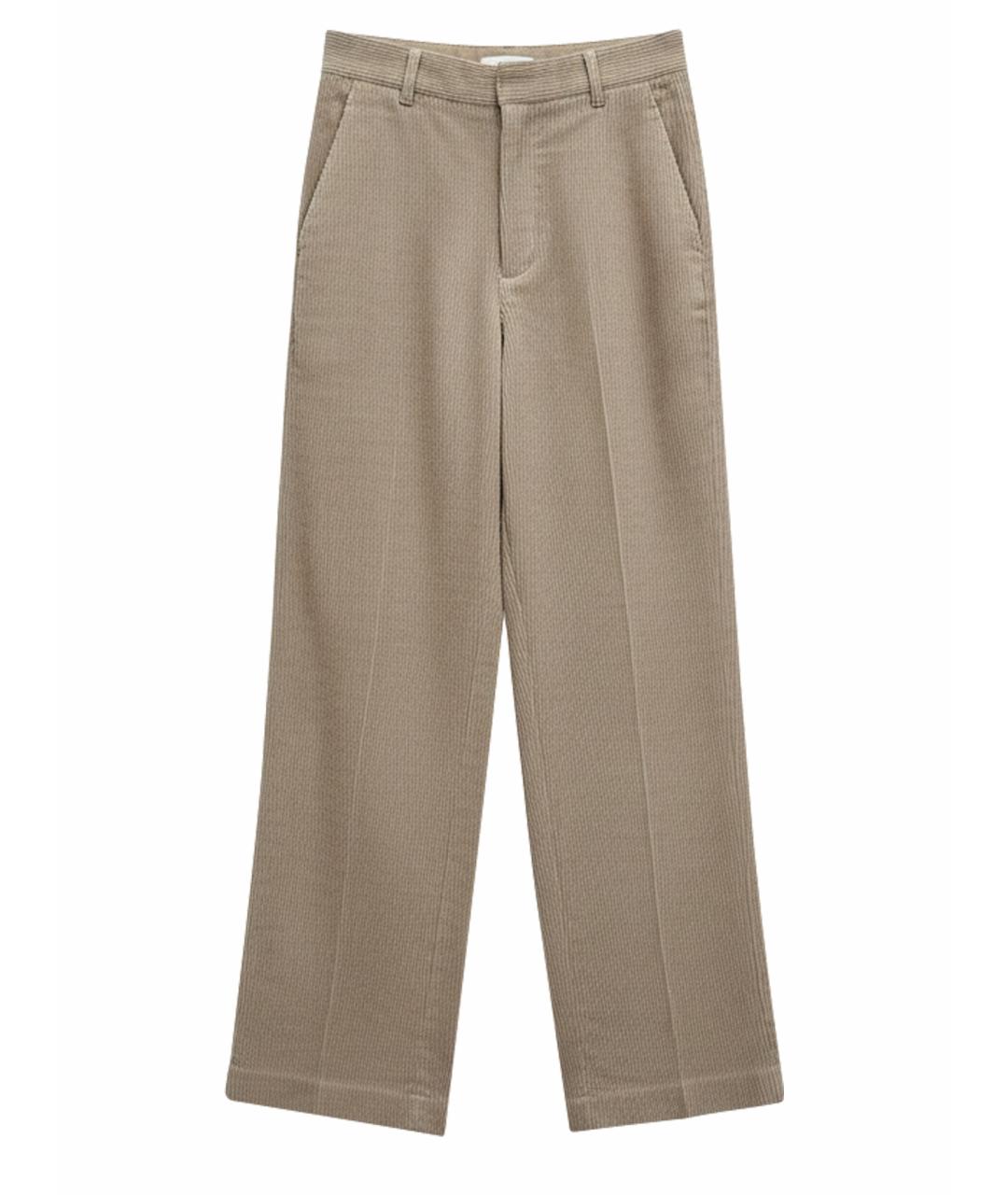 BRUNELLO CUCINELLI Бежевые вискозные прямые брюки, фото 1