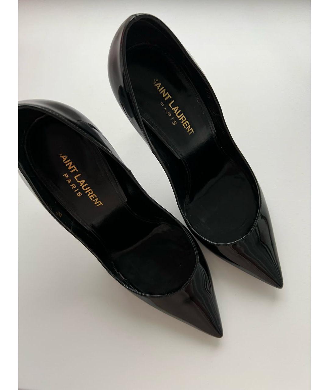 SAINT LAURENT Черные туфли из лакированной кожи, фото 2