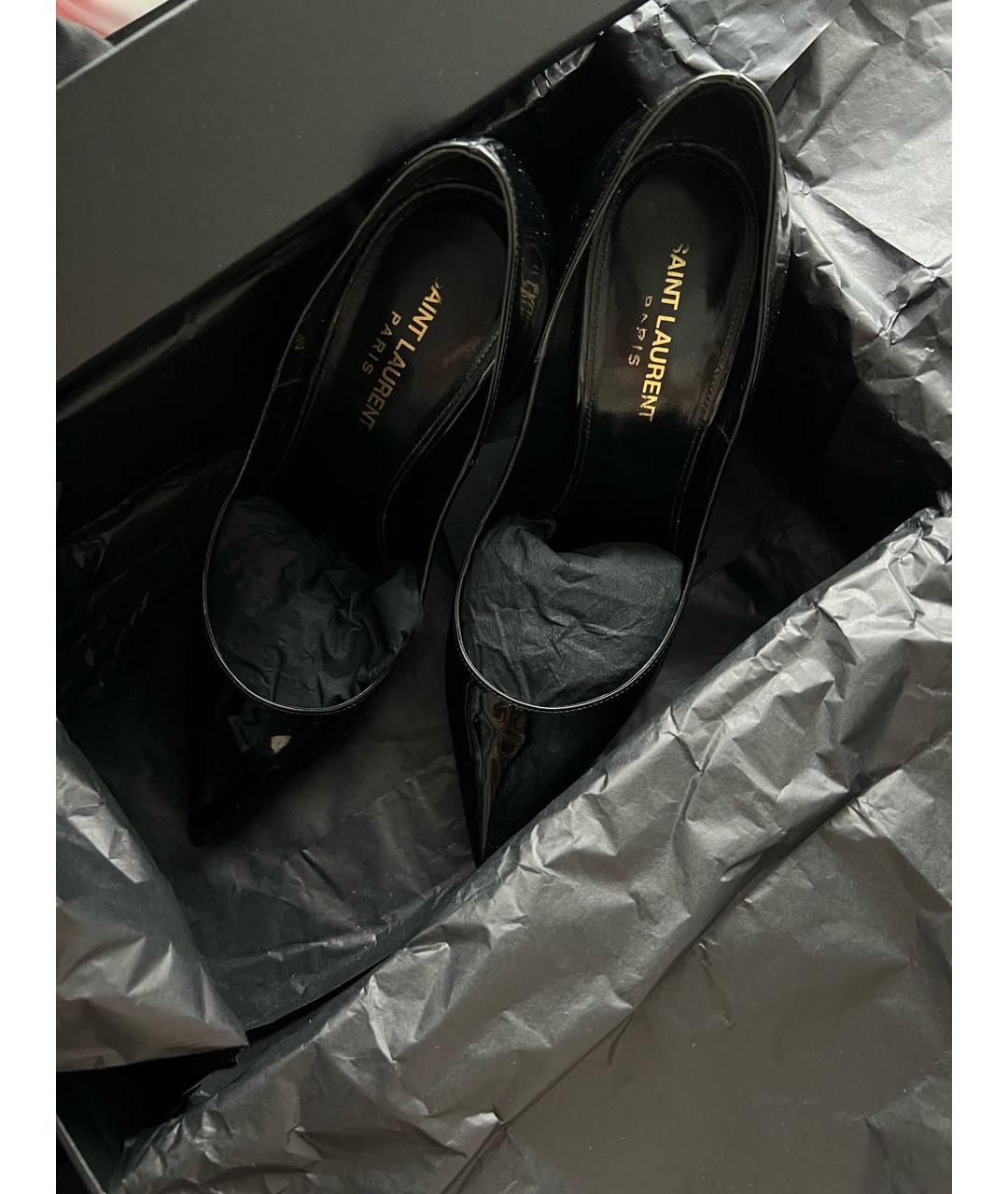 SAINT LAURENT Черные туфли из лакированной кожи, фото 8