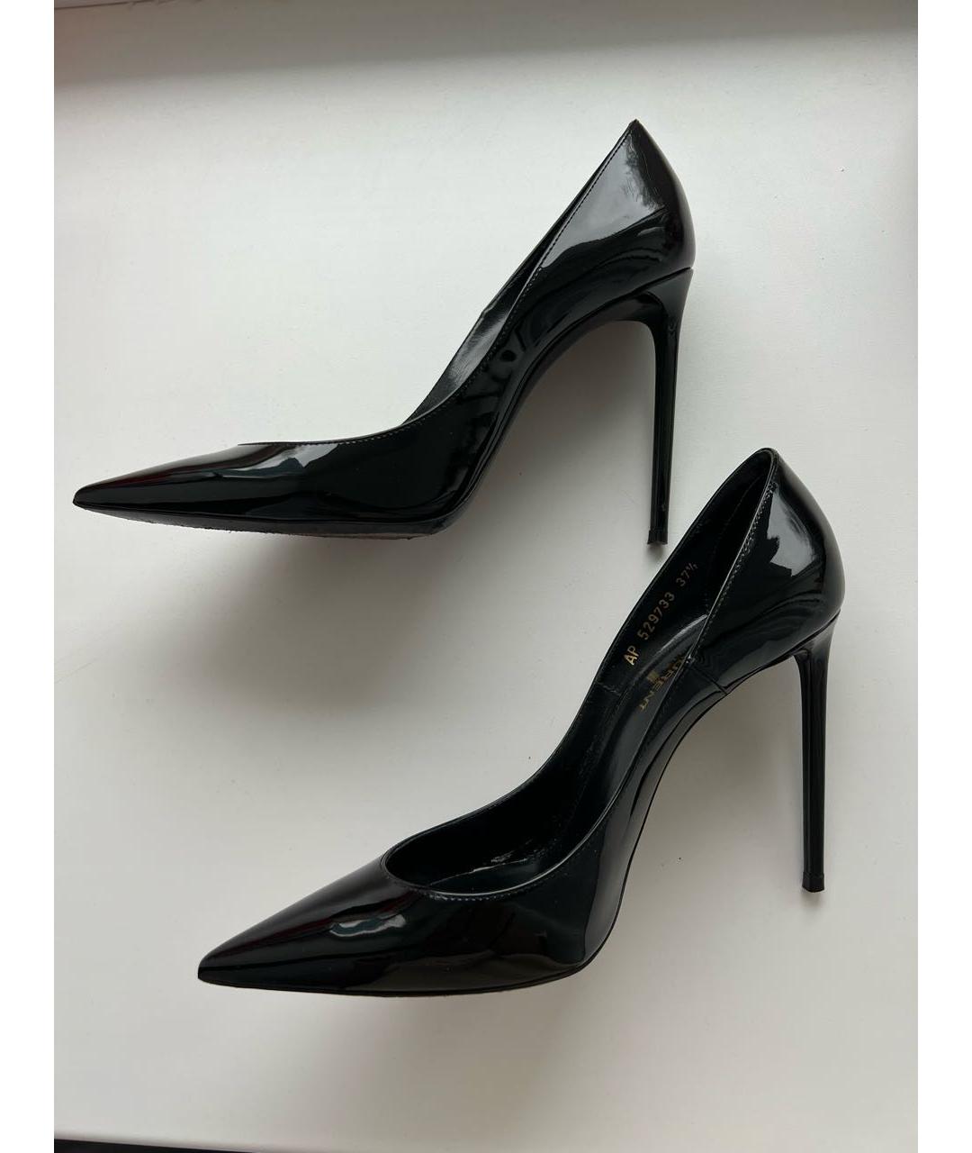 SAINT LAURENT Черные туфли из лакированной кожи, фото 5