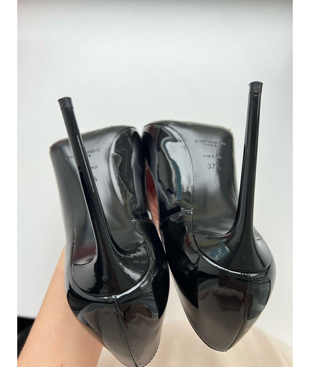 SAINT LAURENT Черные туфли из лакированной кожи, фото 4