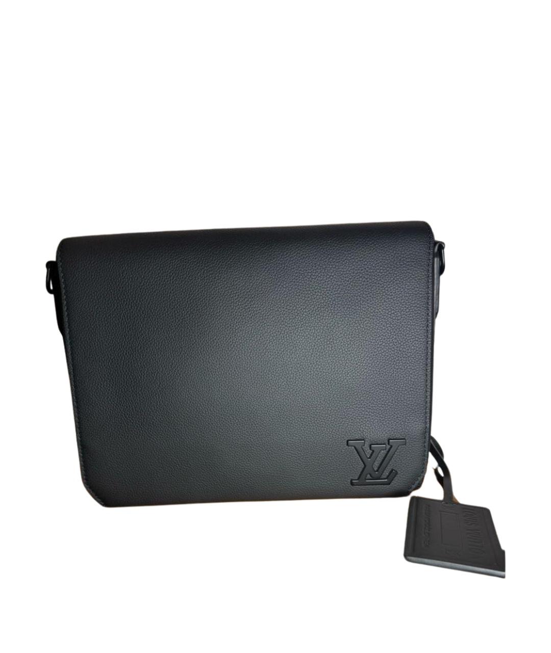 LOUIS VUITTON Черная кожаная сумка на плечо, фото 1