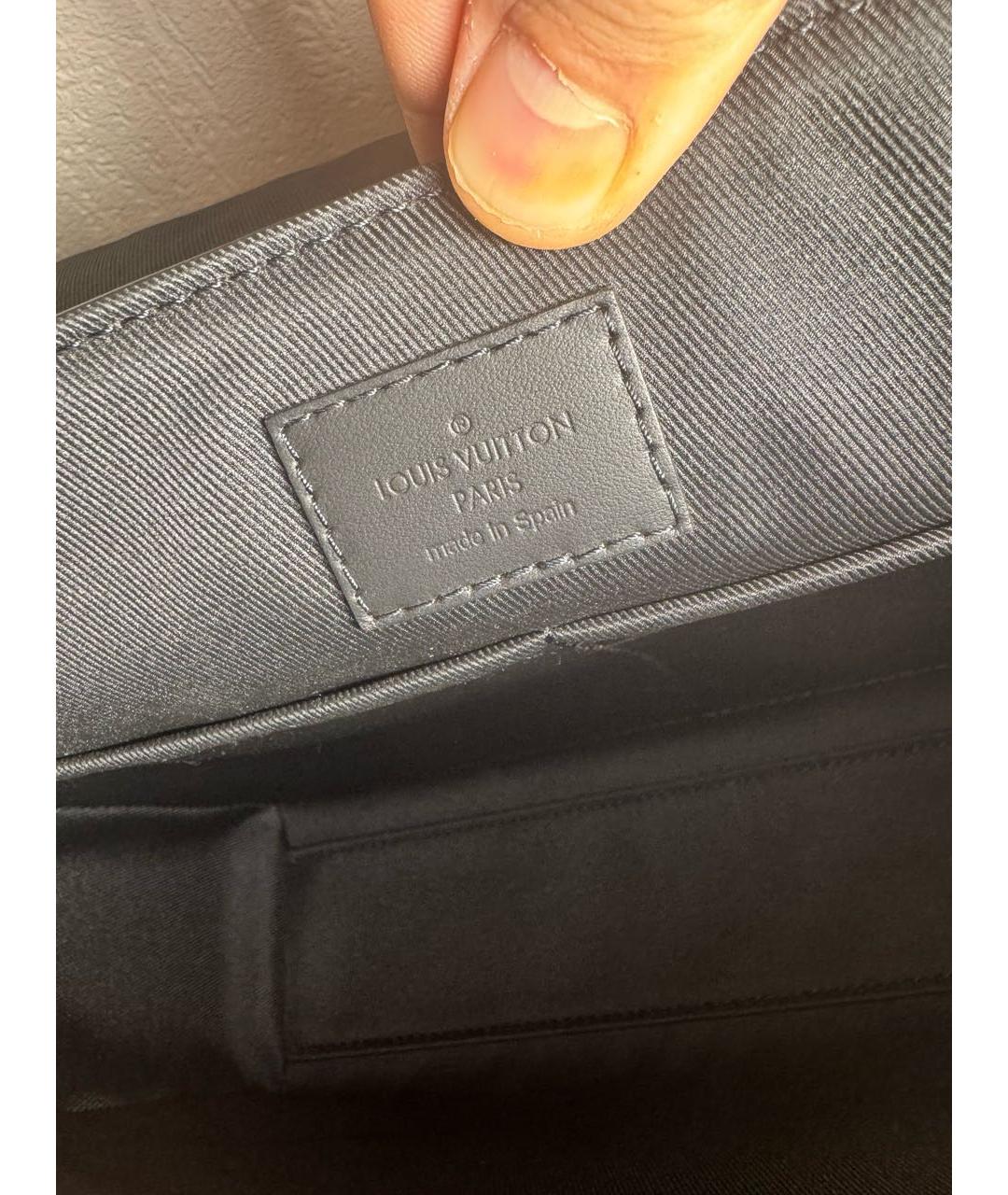 LOUIS VUITTON Черная кожаная сумка на плечо, фото 8