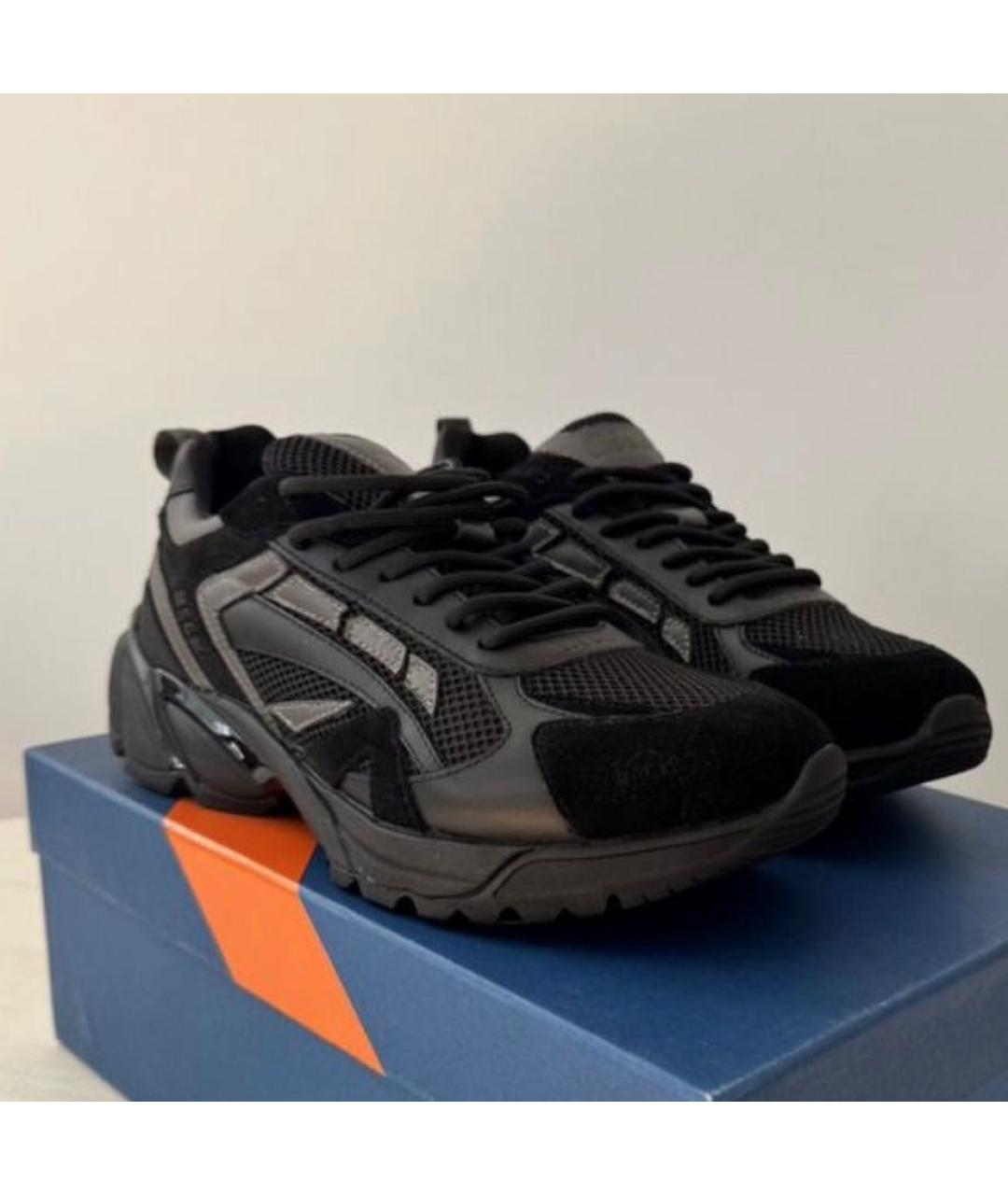 MSGM Черные замшевые низкие кроссовки / кеды, фото 4