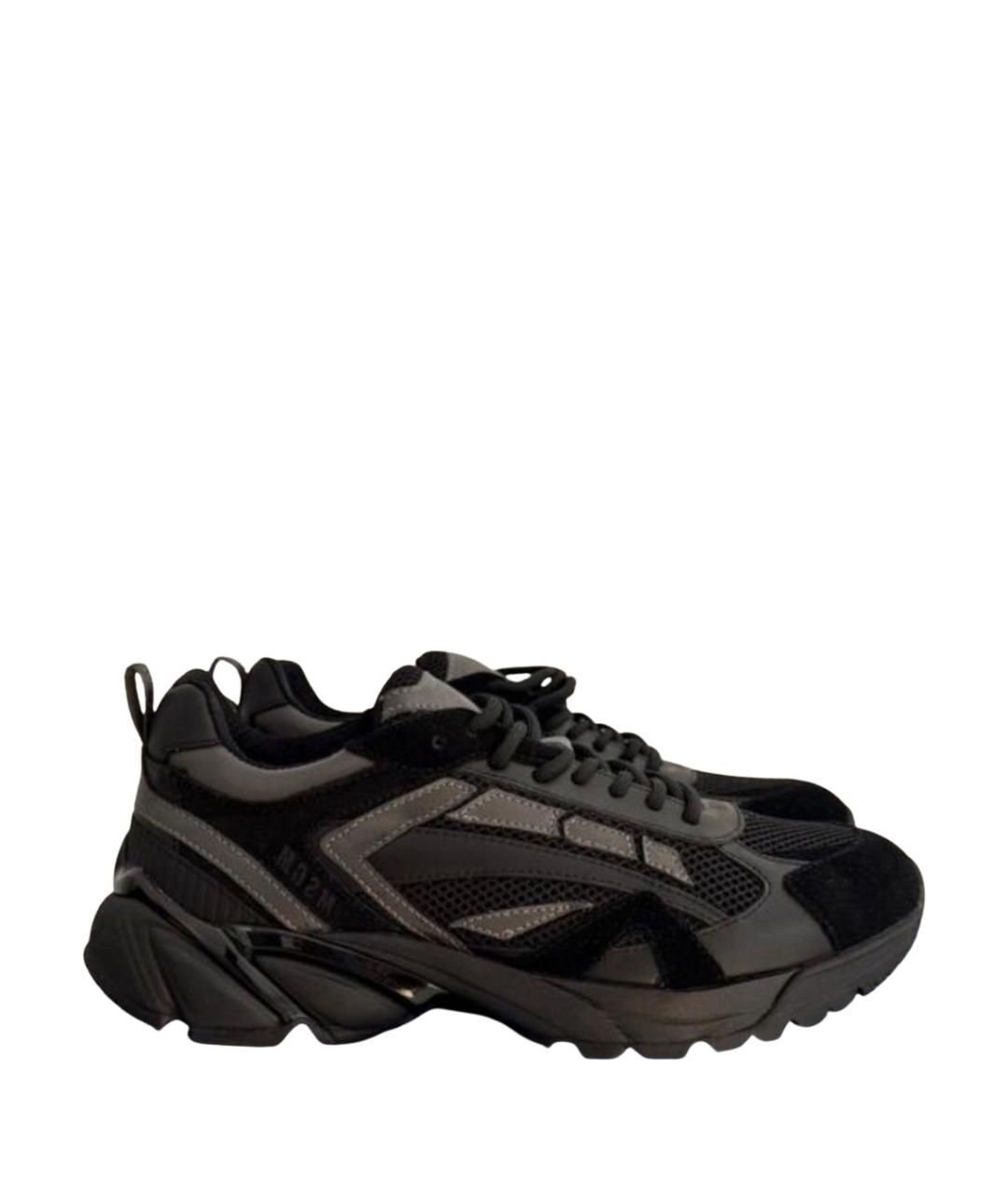 MSGM Черные замшевые низкие кроссовки / кеды, фото 1