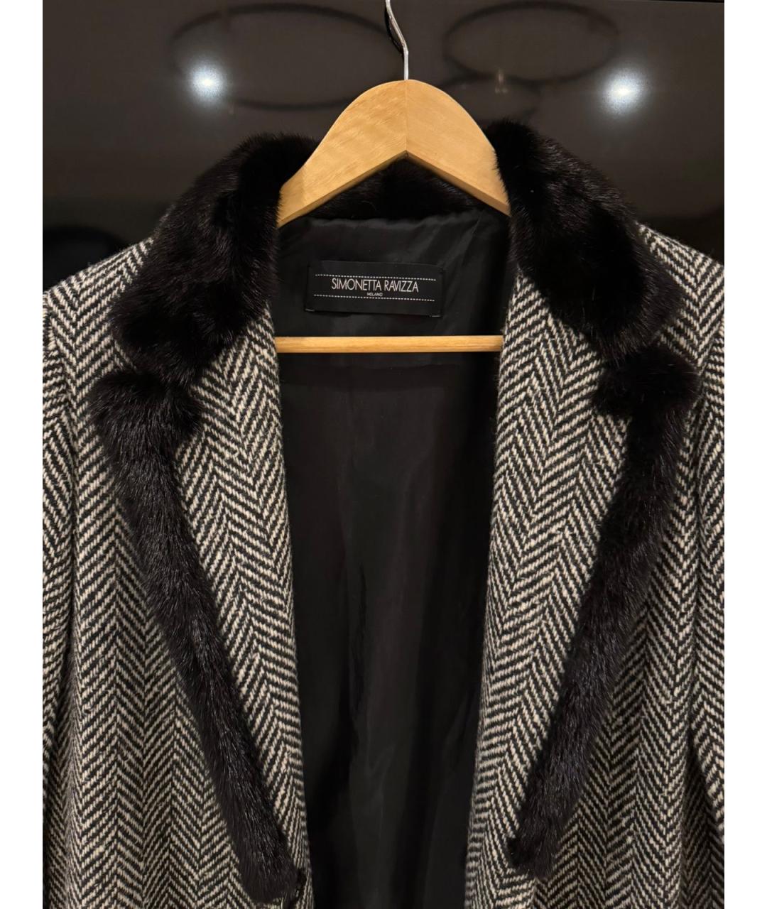 SIMONETTA RAVIZZA Серое шерстяное пальто, фото 3