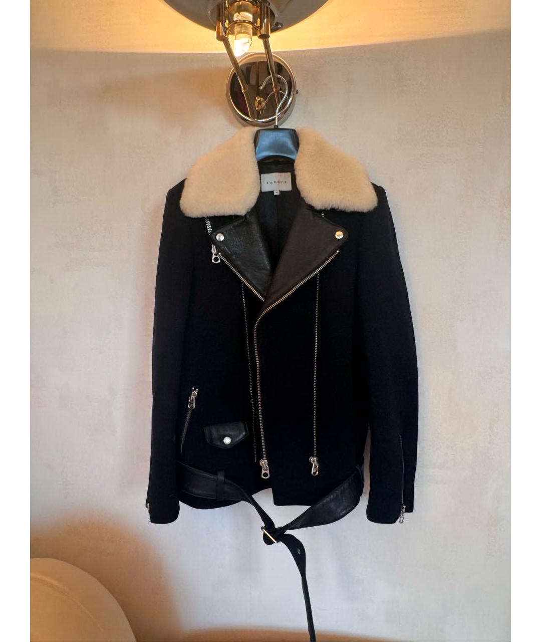 SANDRO Черное пальто, фото 9