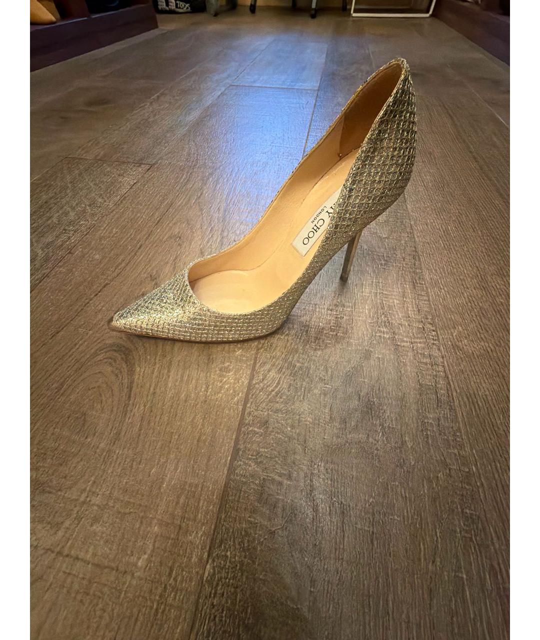 JIMMY CHOO Серебряные кожаные туфли, фото 5