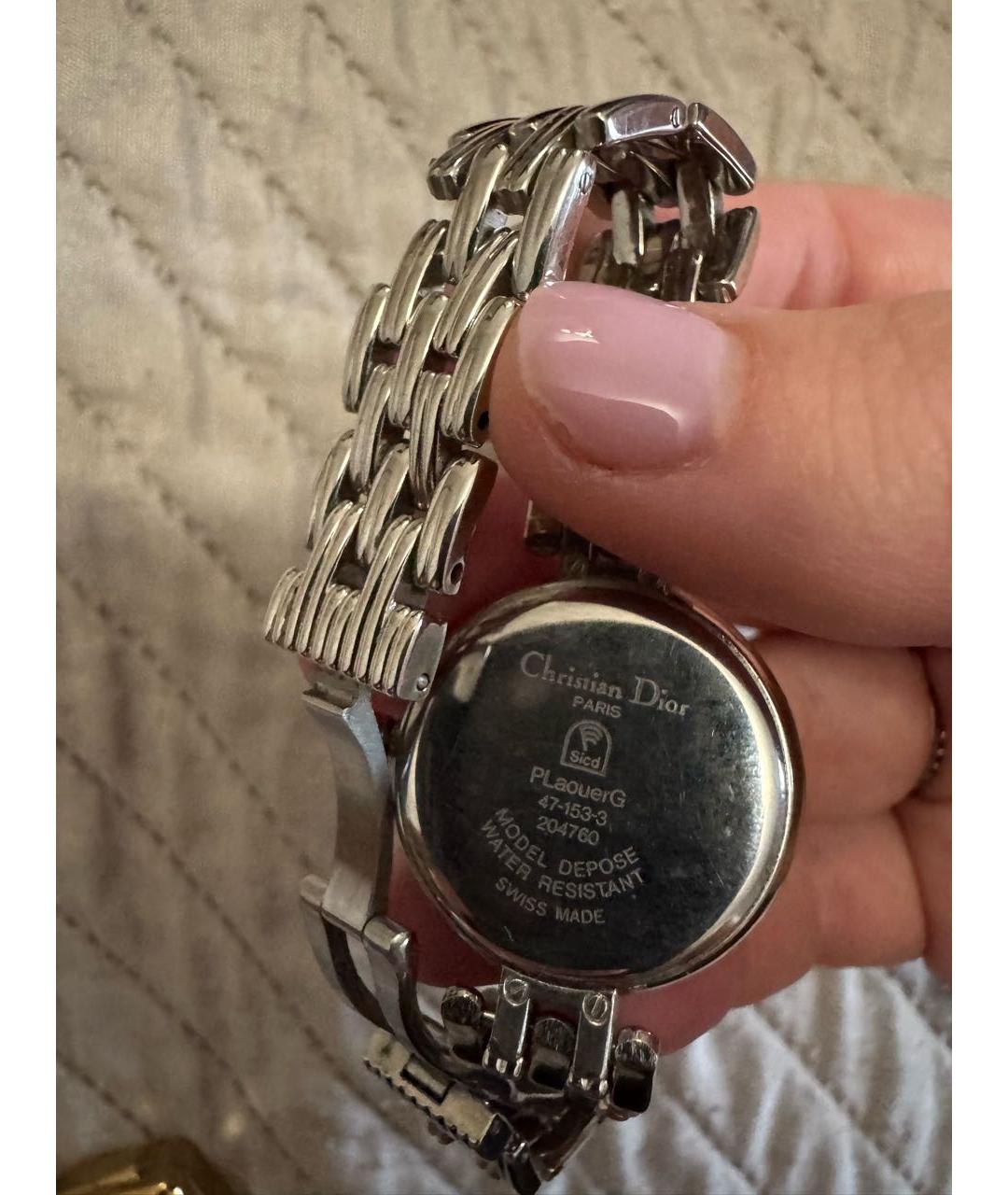 CHRISTIAN DIOR Серебряные металлические часы, фото 2