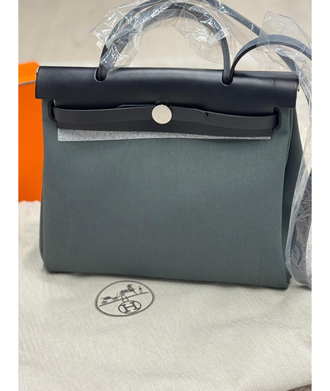 HERMES Серая тканевая сумка через плечо, фото 2