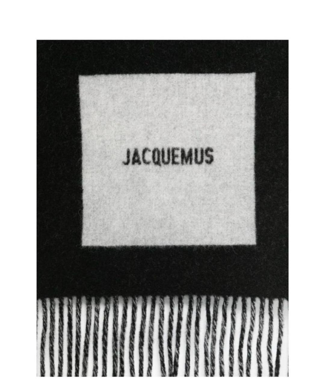 JACQUEMUS Черный шерстяной шарф, фото 2