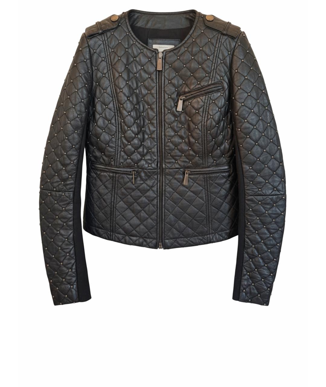 PINKO Черная кожаная куртка, фото 1