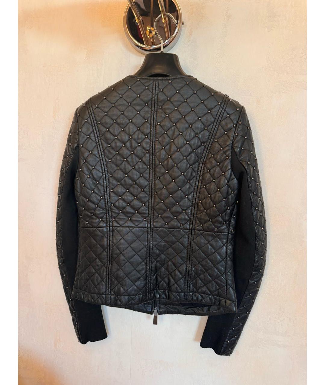 PINKO Черная кожаная куртка, фото 2