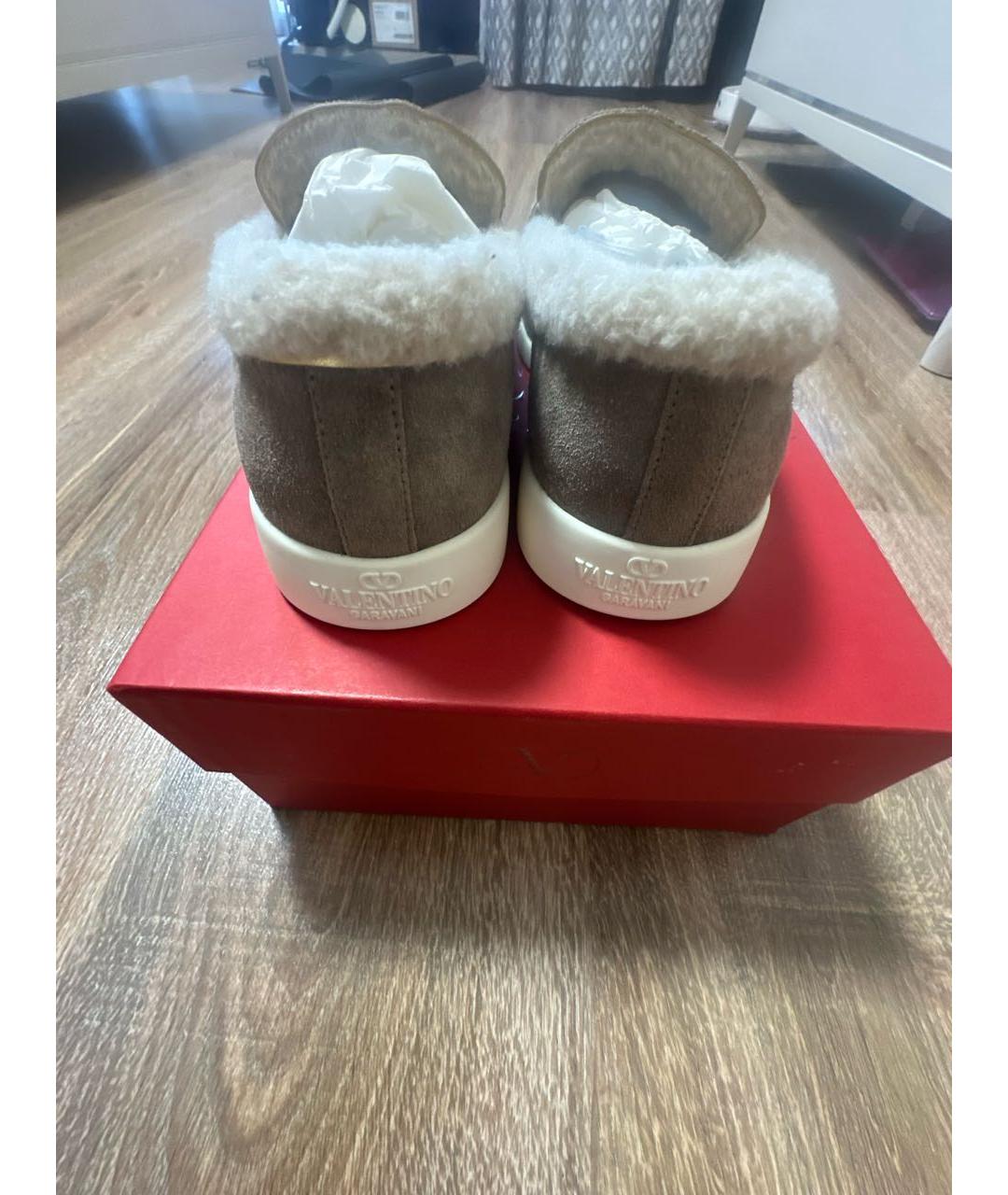 VALENTINO Бежевые замшевые лоферы, фото 4