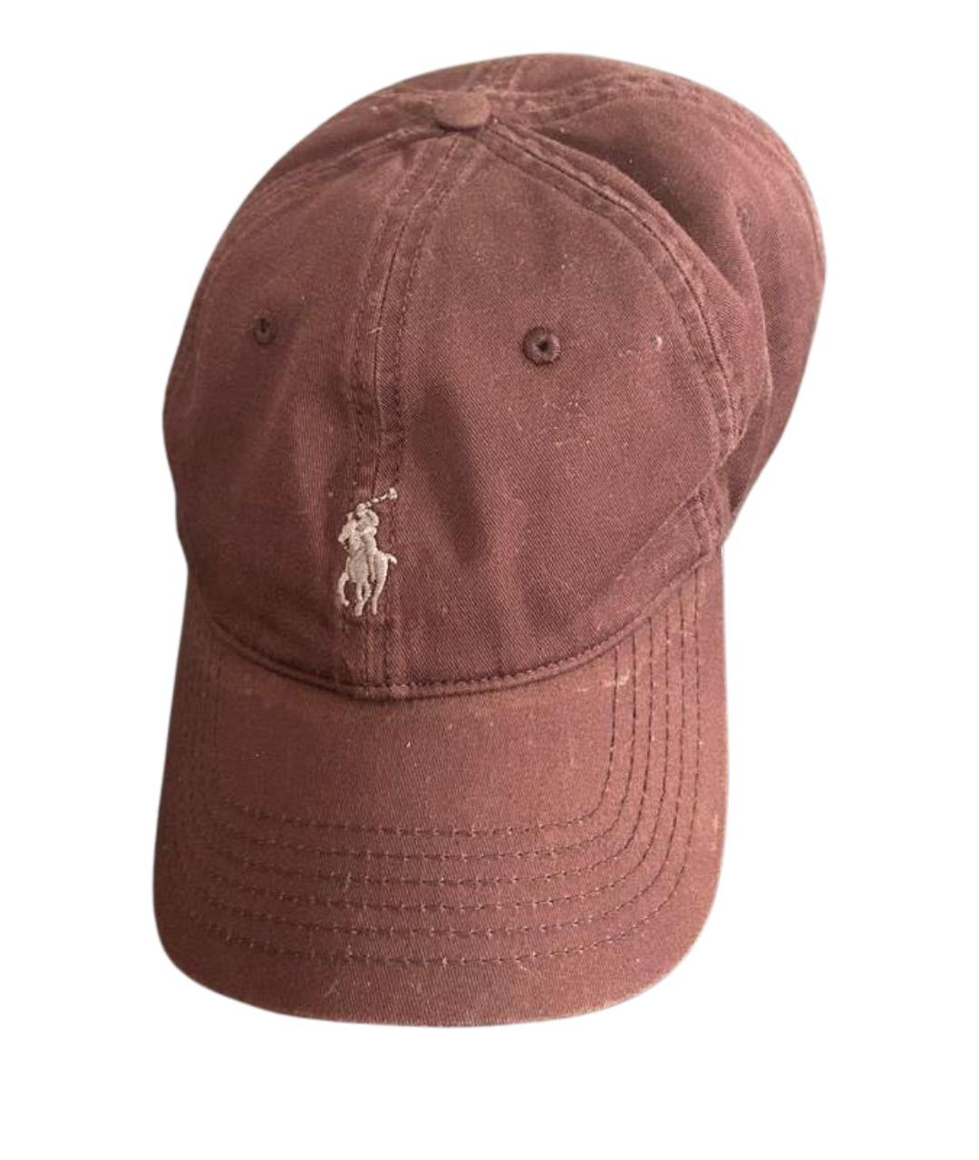 POLO RALPH LAUREN Коричневая хлопковая кепка/бейсболка, фото 1