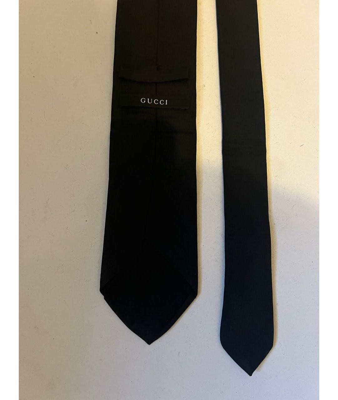GUCCI Черный шелковый галстук, фото 3