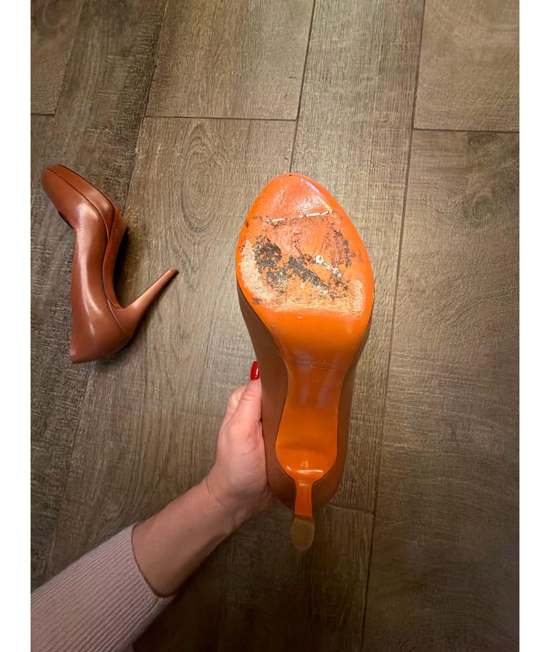 SANTONI Коричневые кожаные туфли, фото 6