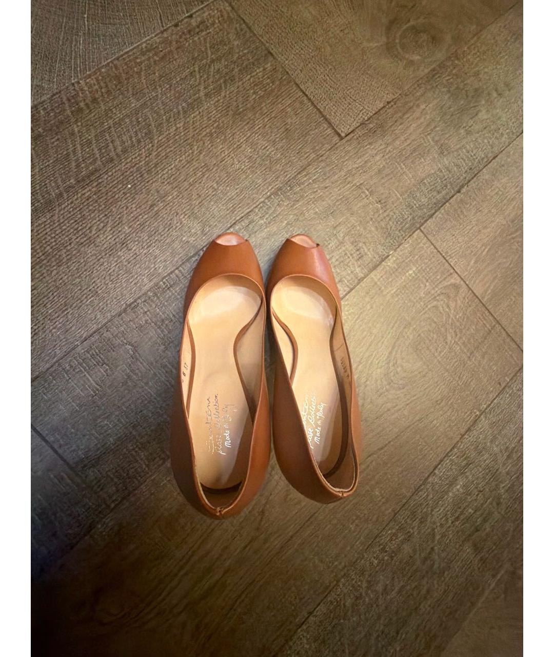 SANTONI Коричневые кожаные туфли, фото 3