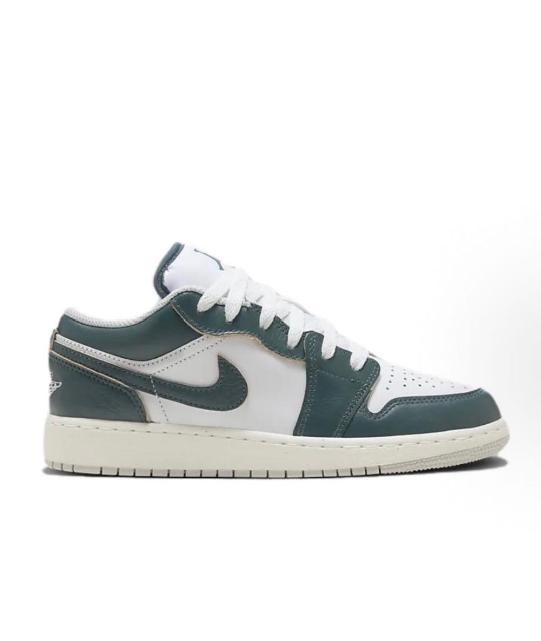 JORDAN Зеленые кожаные кроссовки, фото 1