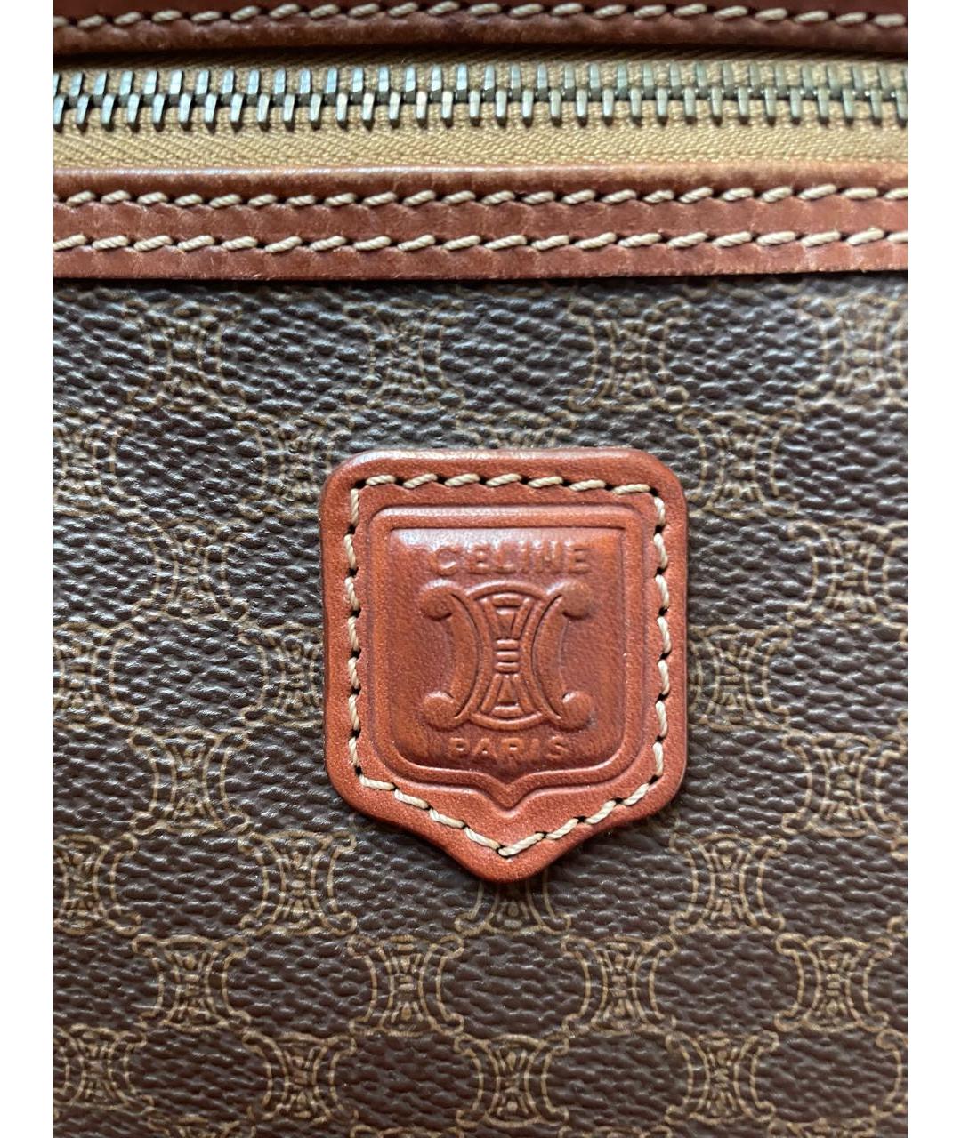CELINE Коричневая кожаная сумка с короткими ручками, фото 8