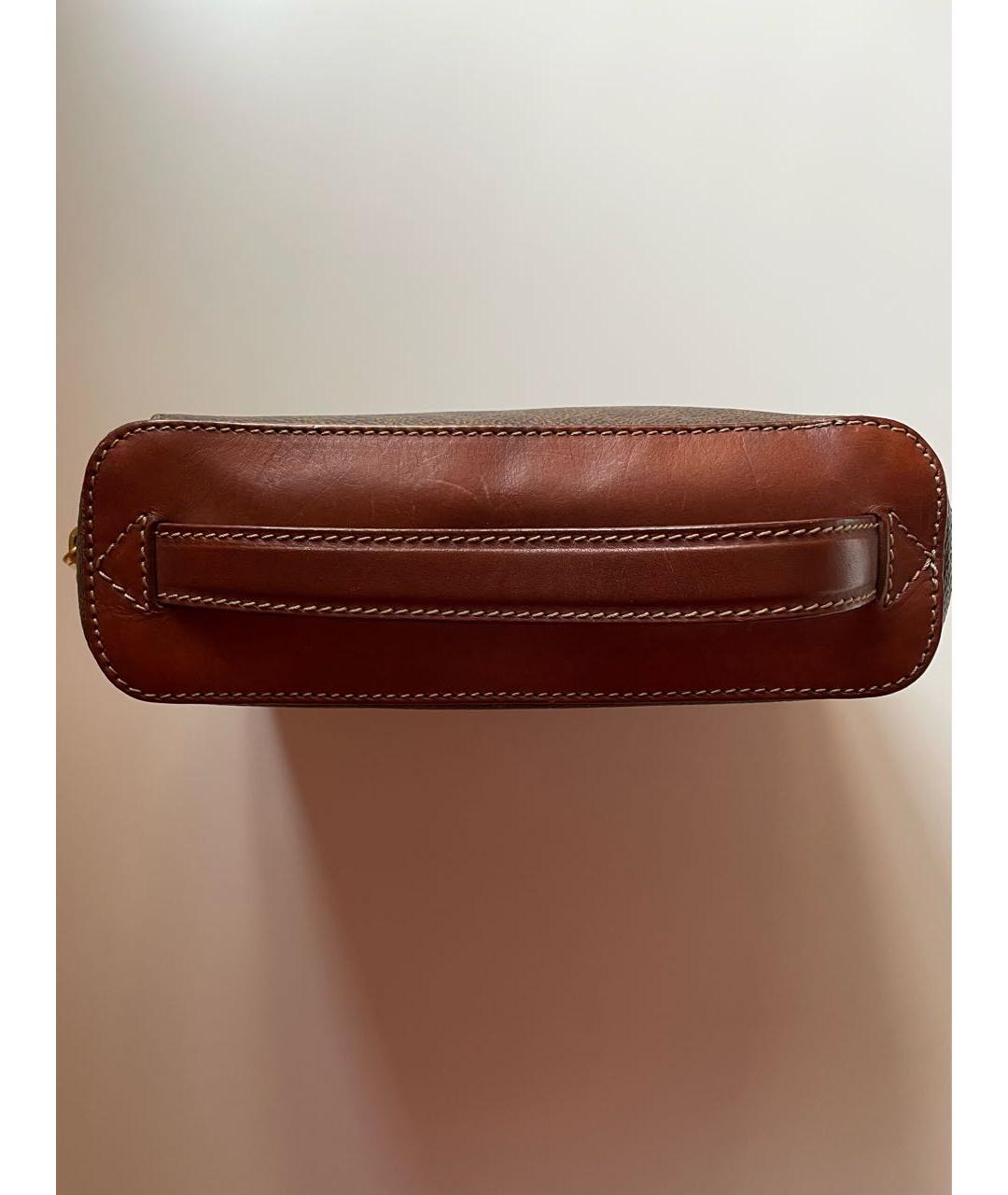 CELINE Коричневая кожаная сумка с короткими ручками, фото 7