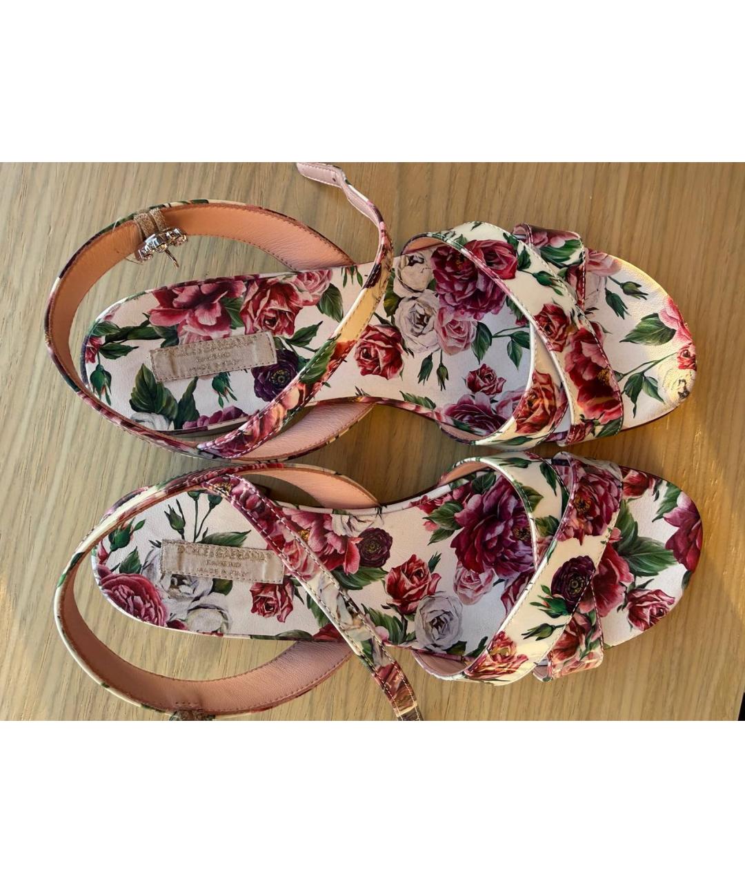 DOLCE & GABBANA KIDS Мульти кожаные сандалии и шлепанцы, фото 5