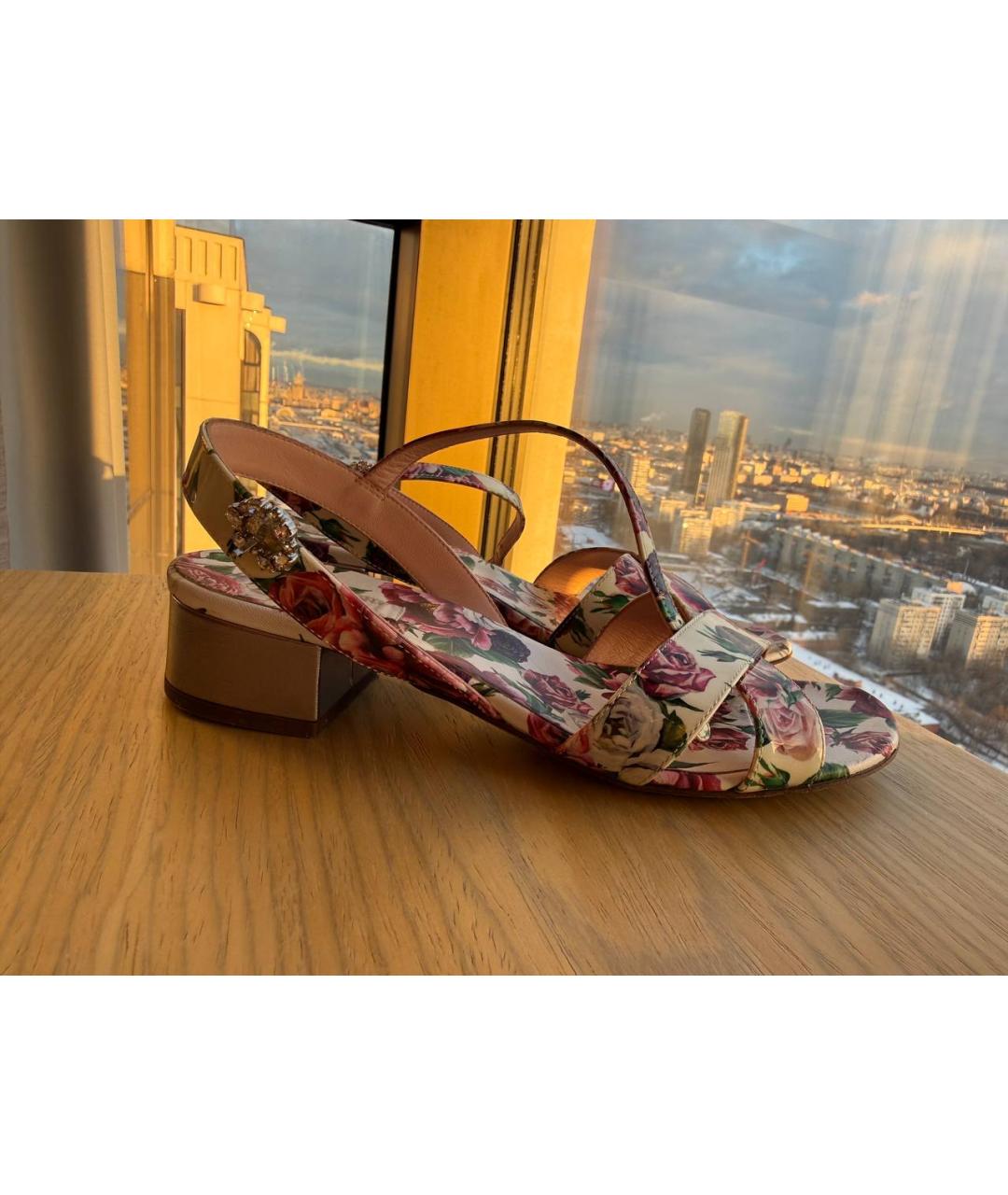 DOLCE & GABBANA KIDS Мульти кожаные сандалии и шлепанцы, фото 4