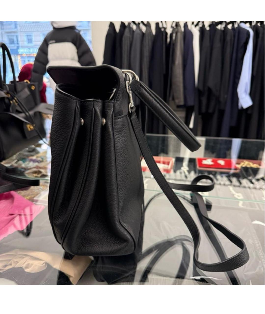 BALENCIAGA Черная кожаная сумка с короткими ручками, фото 3