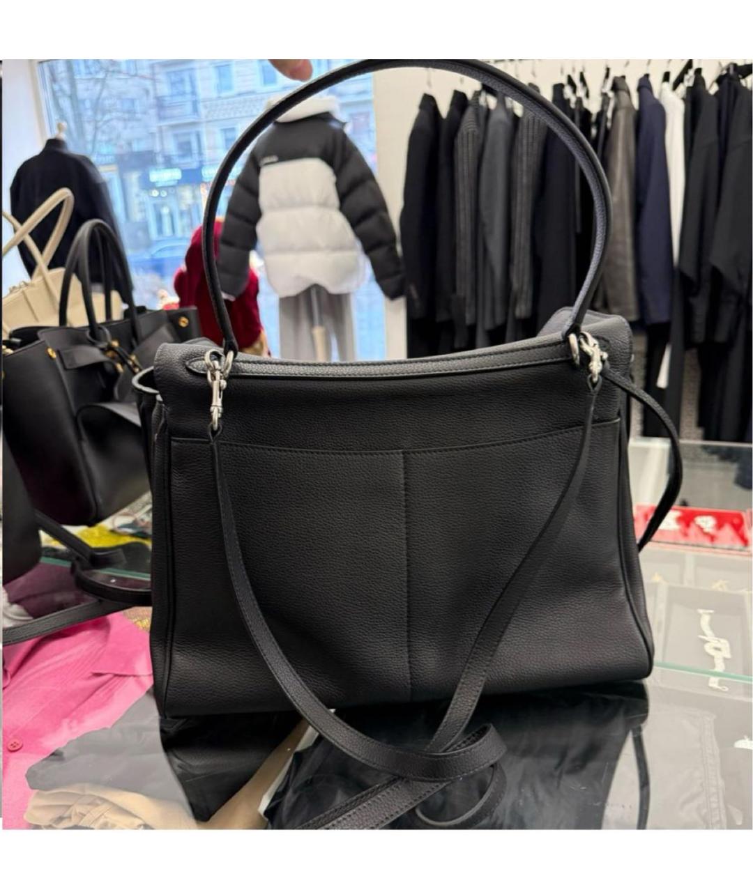 BALENCIAGA Черная кожаная сумка с короткими ручками, фото 4