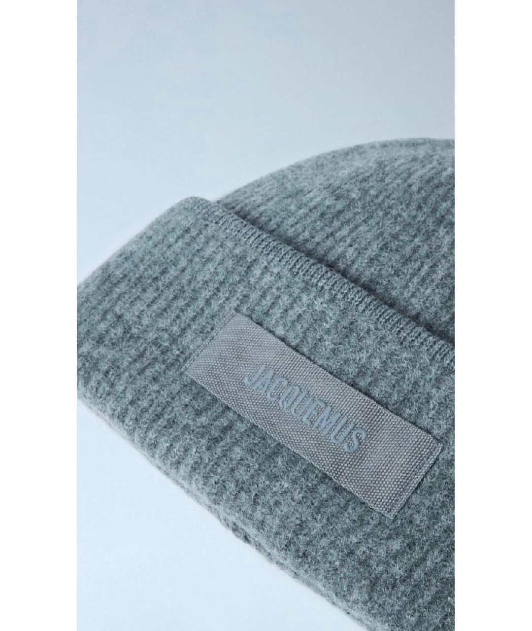 JACQUEMUS Серая кашемировая шапка, фото 3