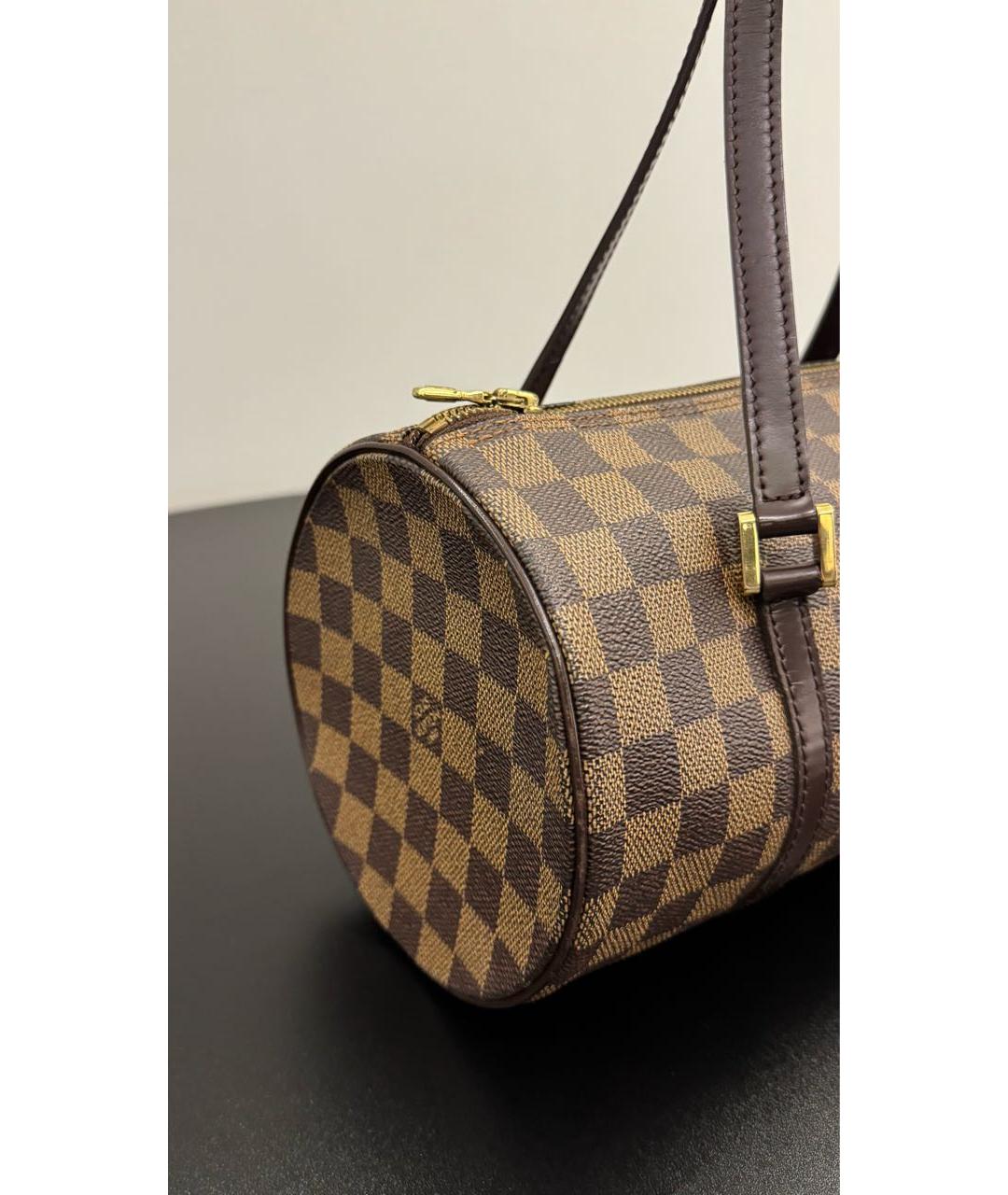 LOUIS VUITTON Коричневая кожаная сумка с короткими ручками, фото 2