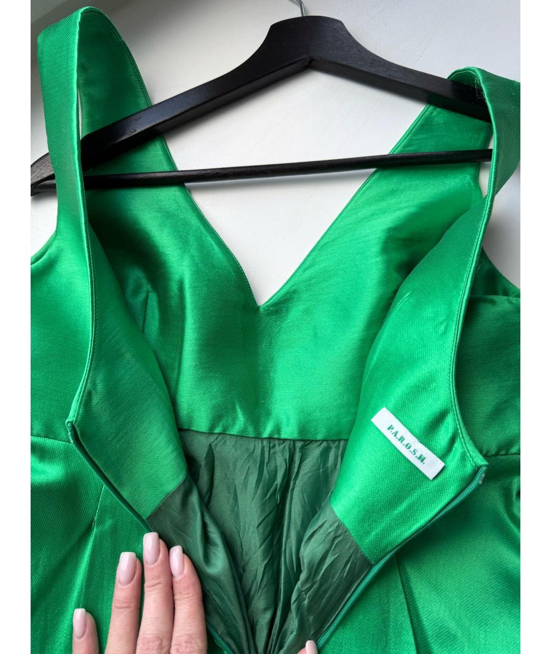 P.A.R.O.S.H. Зеленые полиэстеровое коктейльное платье, фото 3