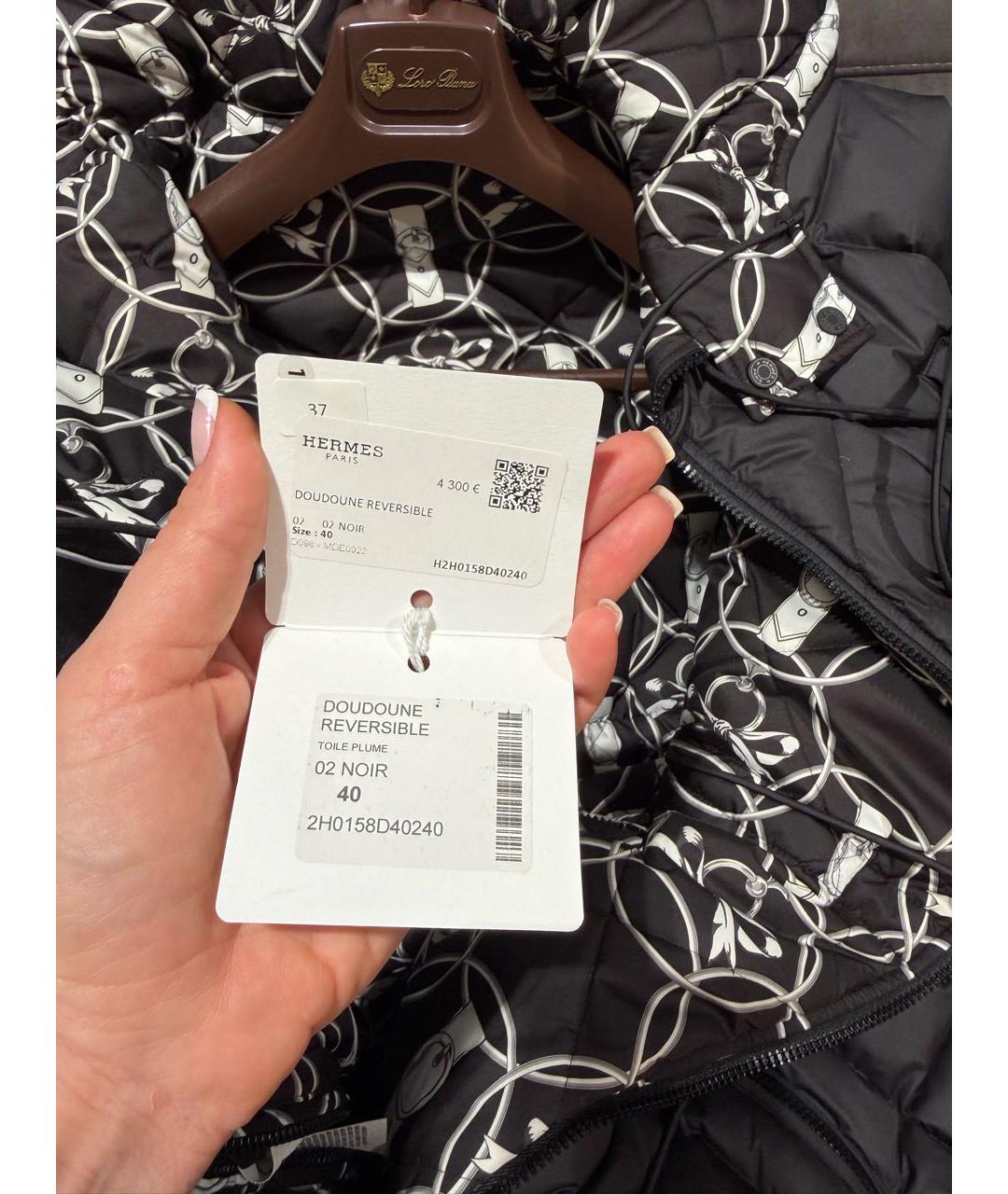 HERMES Черный пуховик, фото 4