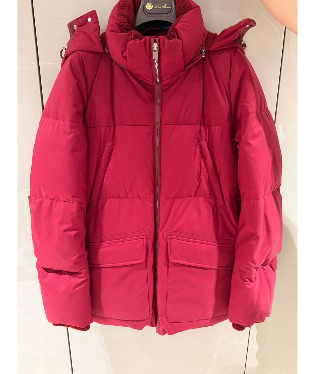 LORO PIANA Бордовая полиамидовая куртка, фото 7
