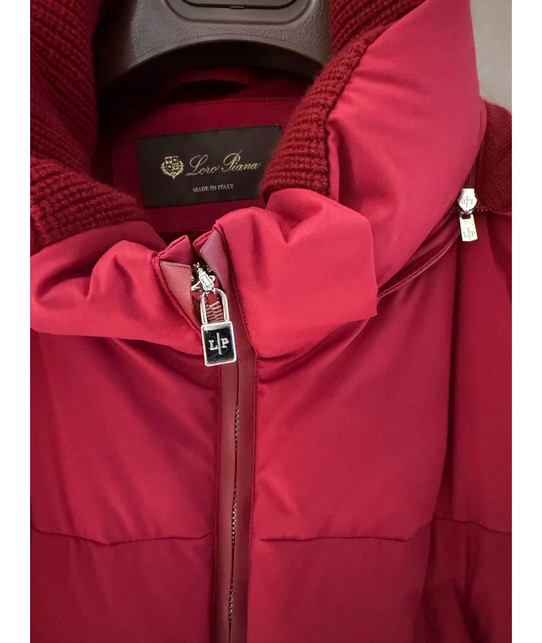 LORO PIANA Бордовая полиамидовая куртка, фото 4