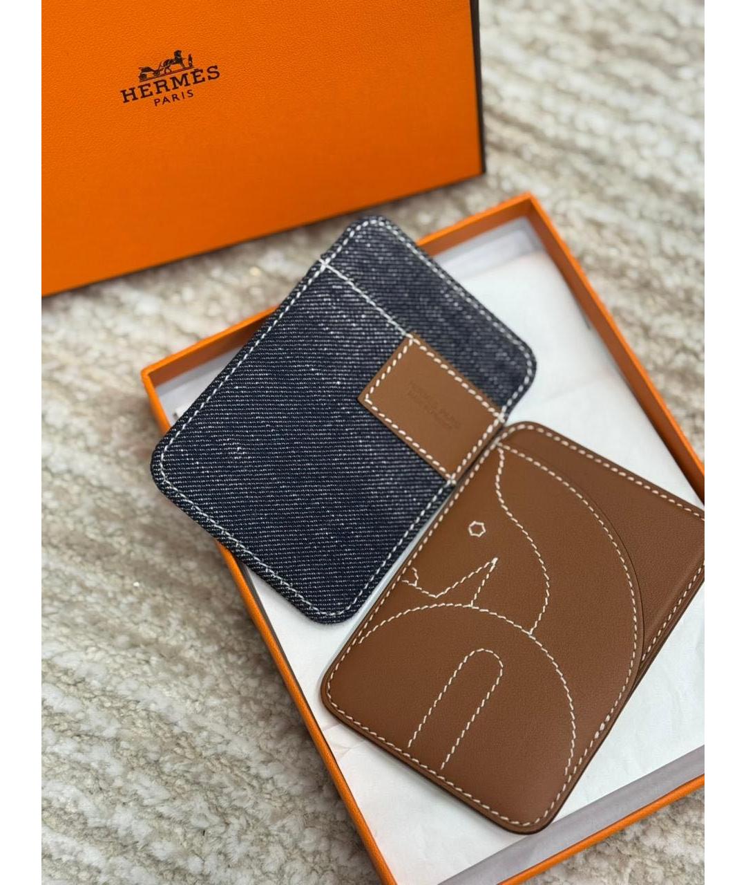 HERMES Бежевый кожаный кардхолдер, фото 3