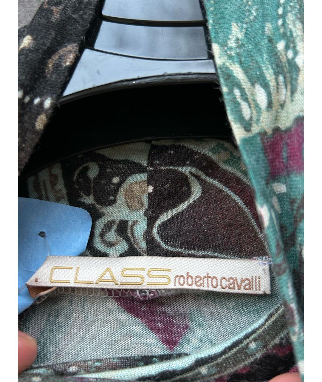 ROBERTO CAVALLI Бирюзовое шерстяное повседневное платье, фото 2