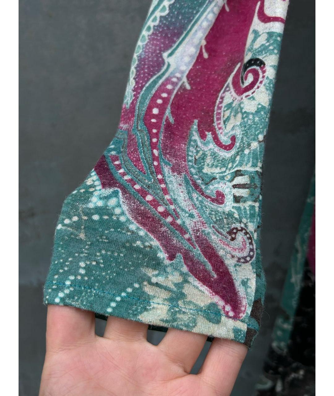 ROBERTO CAVALLI Бирюзовое шерстяное повседневное платье, фото 4