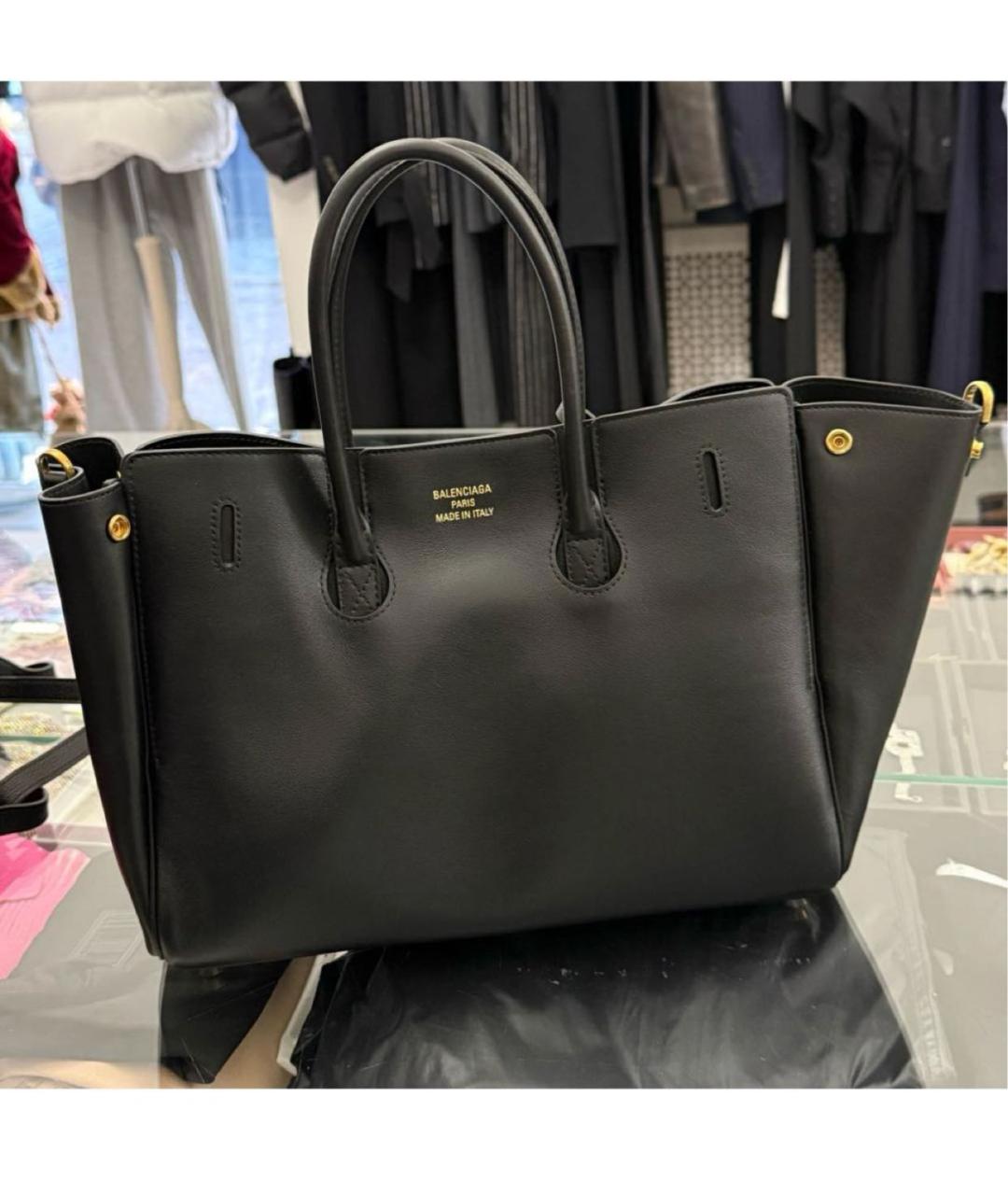 BALENCIAGA Черная кожаная сумка с короткими ручками, фото 4