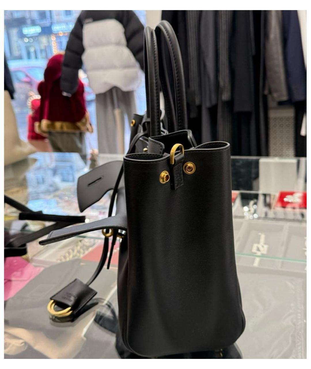 BALENCIAGA Черная кожаная сумка с короткими ручками, фото 3