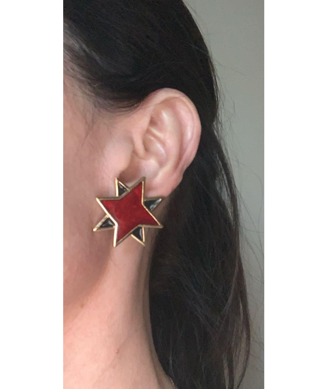 SAINT LAURENT Золотые металлические серьги, фото 4