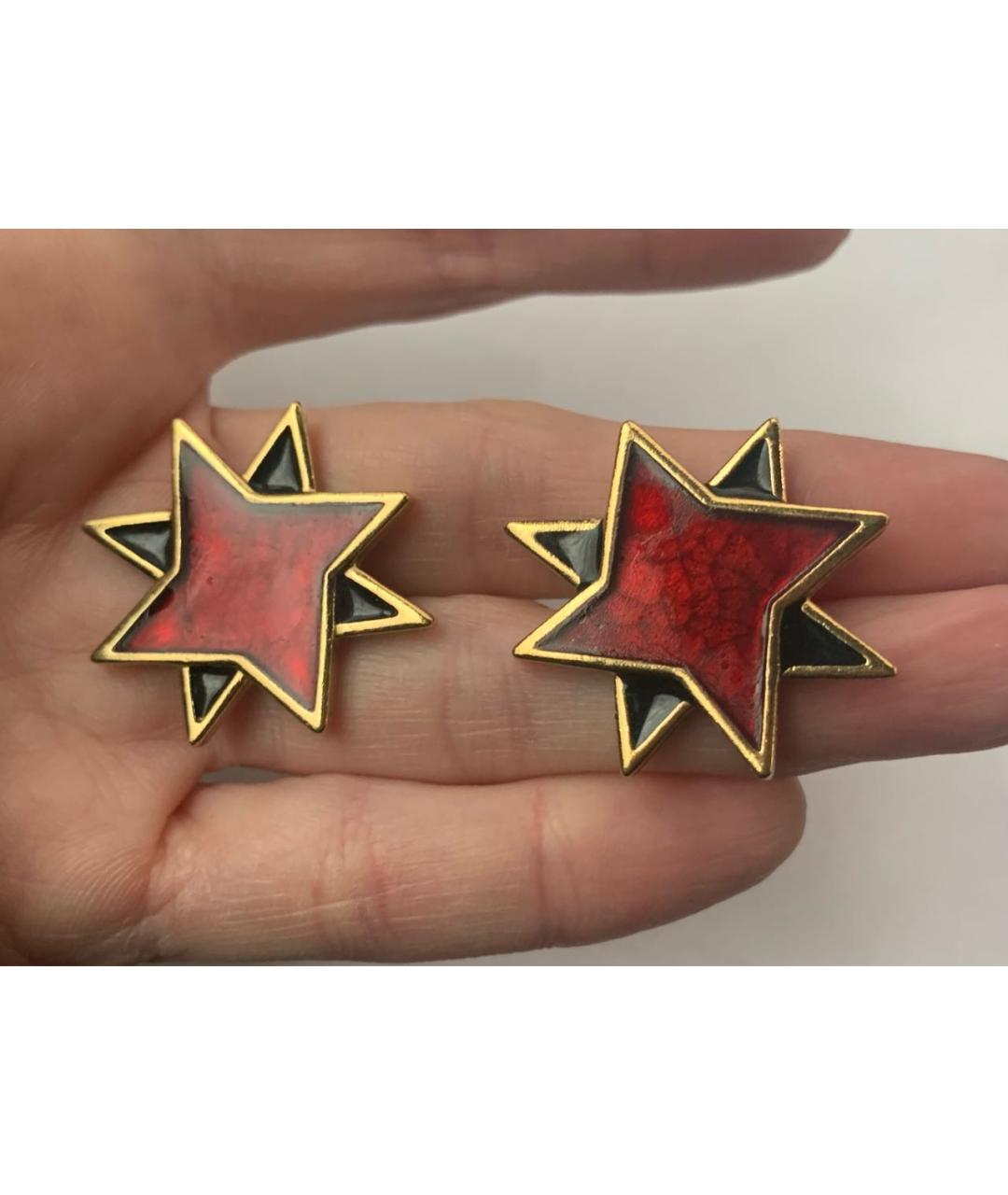 SAINT LAURENT Золотые металлические серьги, фото 3