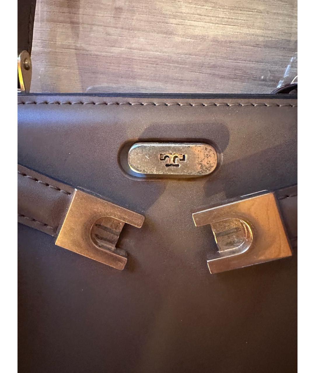 TORY BURCH Коричневая кожаная сумка через плечо, фото 5
