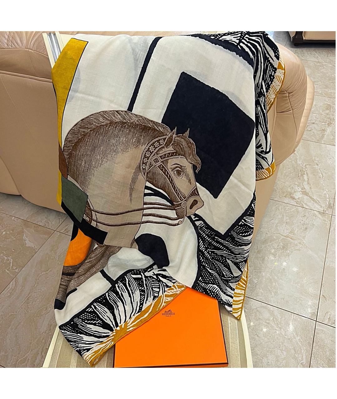 HERMES Мульти кашемировый платок, фото 7