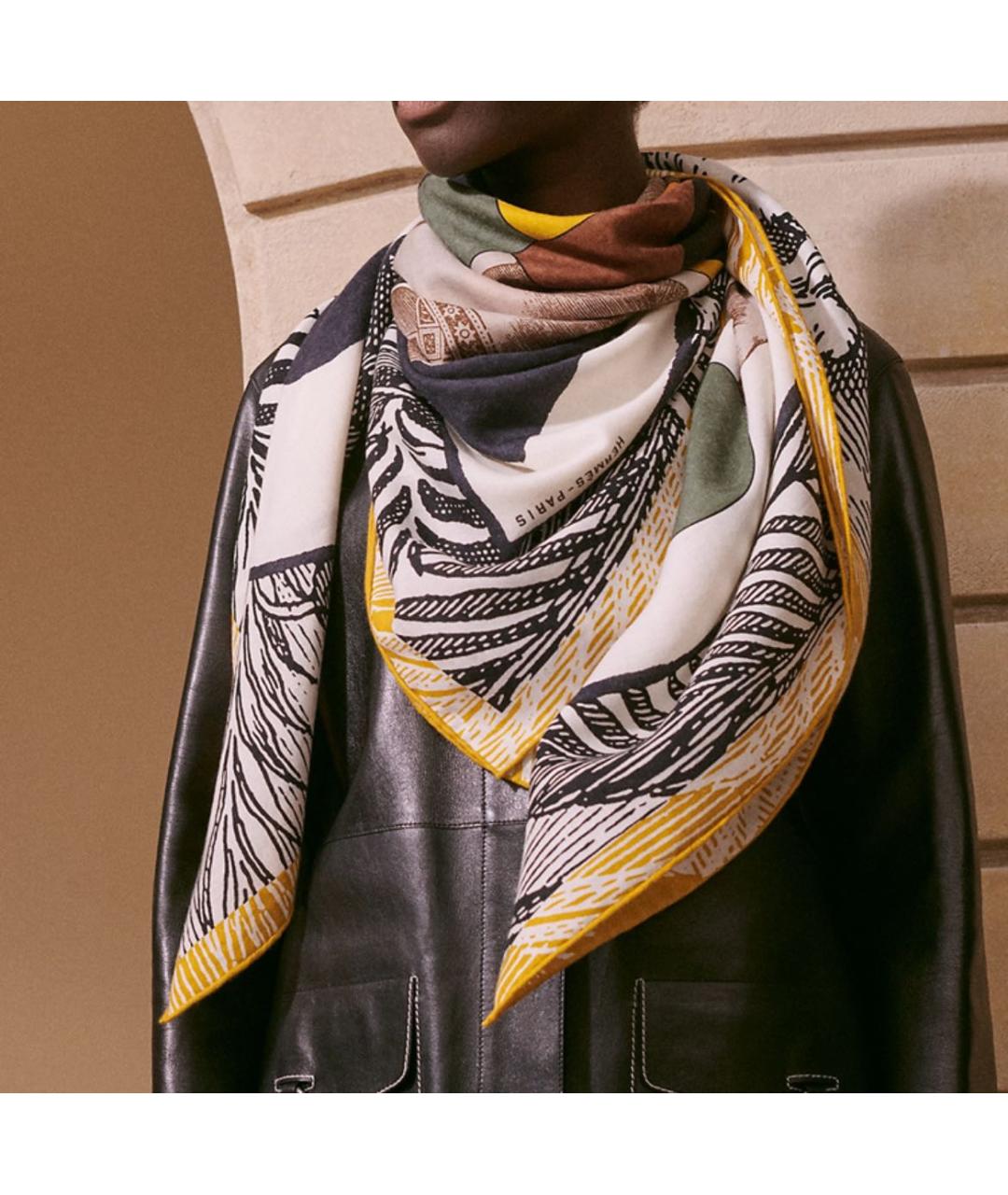 HERMES Мульти кашемировый платок, фото 2